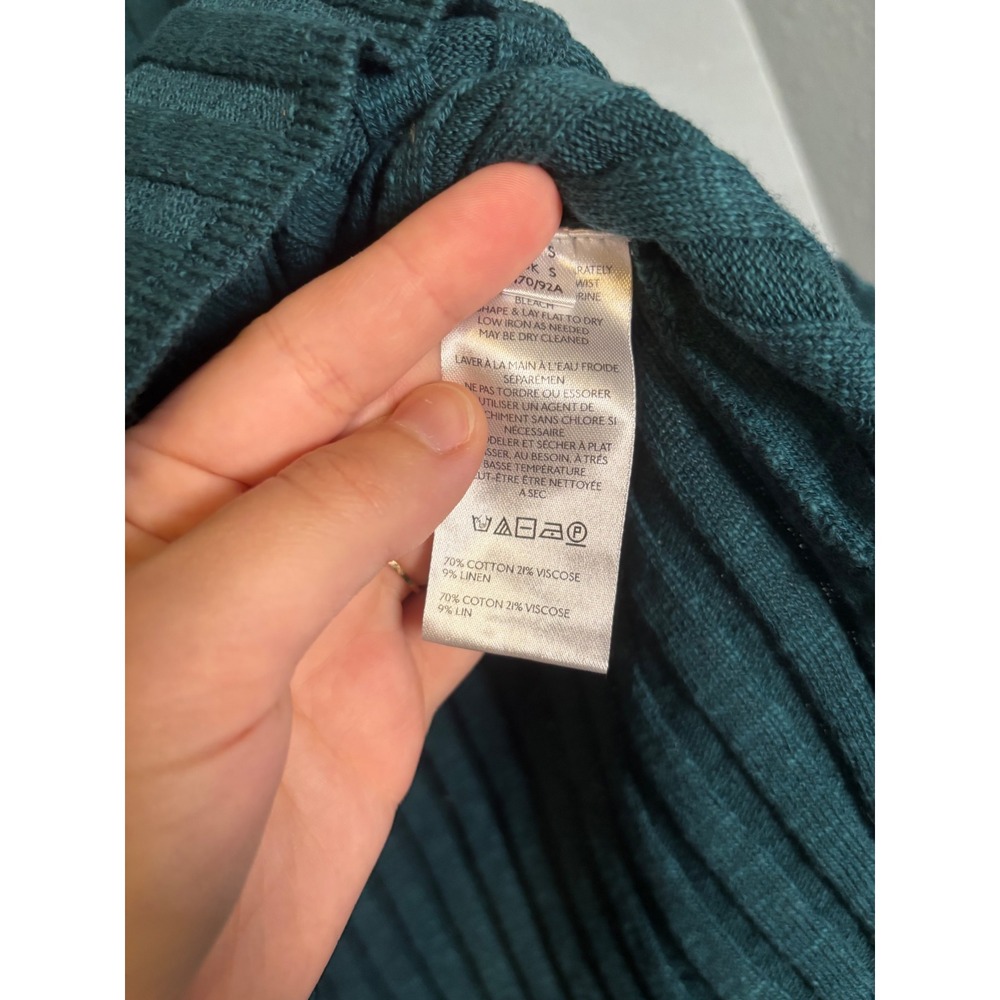 Free People Beach Veda Ribbed Knit V-Neck Sweater Vest Teal Green Small - Picture 7 of 7